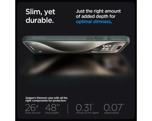 Чехол для мобильного телефона Spigen Apple iPhone 15 Pro Liquid Air Abyss Green (ACS06706)