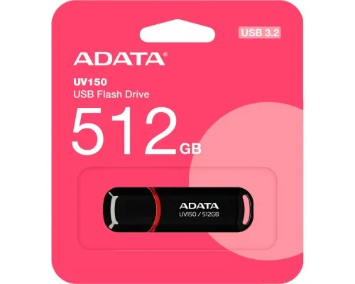USB флеш накопитель ADATA 512GB UV150 Black USB 3.2 (AUV150-512G-RBK)