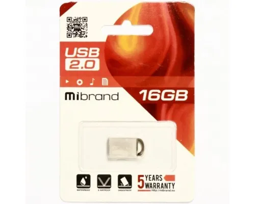 USB флеш накопичувач Mibrand 16GB lynx Silver USB 2.0 (MI2.0/LY16M2S)