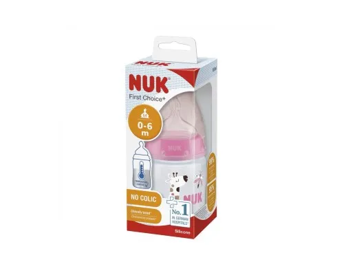 Бутылочка для кормления Nuk First Choice Plus Жираф 150 мл Розовая (3952399)