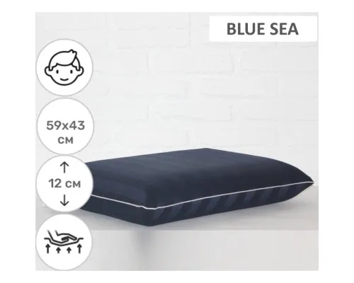 Подушка MirSon ортопедична 6048 Noble stripe Blue sea Men 59х43х12 (2200003261714)