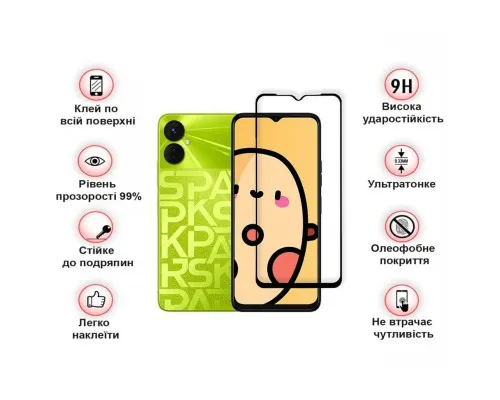 Скло захисне BeCover Tecno Spark 9 Pro (KH7n) Black (708169)