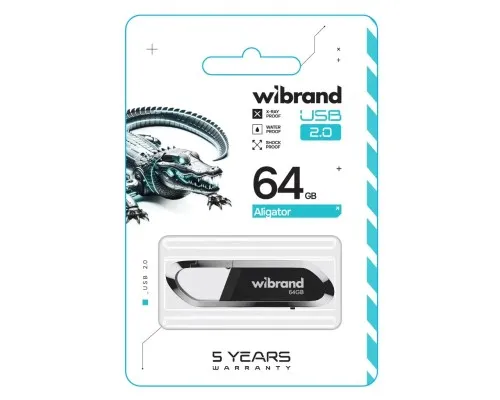 USB флеш накопитель Wibrand 64GB Aligator Black USB 2.0 (WI2.0/AL64U7B)