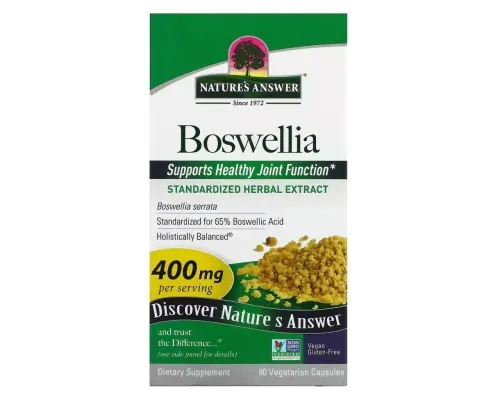 Травы Nature's Answer Босвеллия, 400 мг, Boswellia, 90 вегетарианских капсул (NTA-16366)