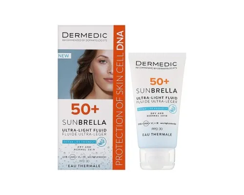 Засіб від засмаги Dermedic Sunbrella Ультралегкий захисний флюїд SPF 50+ Для сухої та нормальної шкіри 40 мл (5901643177546)