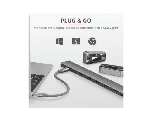 Концентратор Trust Dalyx Aluminium 10-in-1 USB-C Multi-port Dock (23417_TRUST)