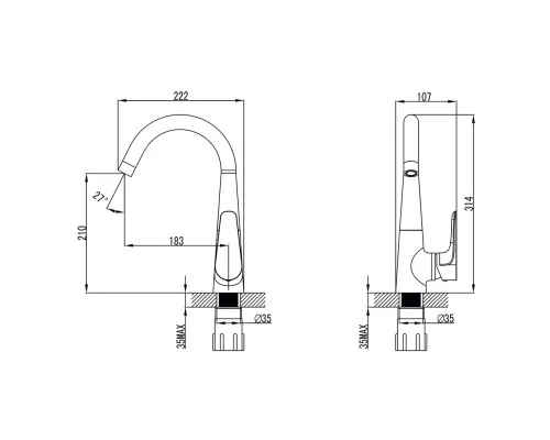 Смеситель Corso MAGGIORE BE-4B122C (9608100)