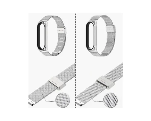 Ремешок для фитнес браслета BeCover Metal для Xiaomi Mi Smart Band 7 Silver (707494)