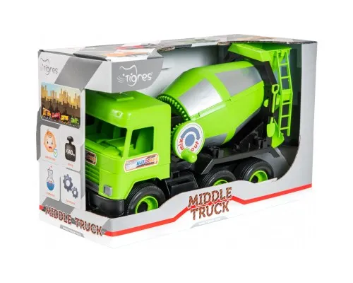 Спецтехника Tigres Авто Middle truck бетоносмеситель (св. зеленый) в коробке (39485)