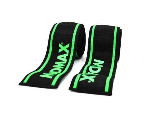 Бинт для спорту MadMax MFA-299 для колін Non slide slip knee wraps 2.0m Black/Green (MFA-299-U)