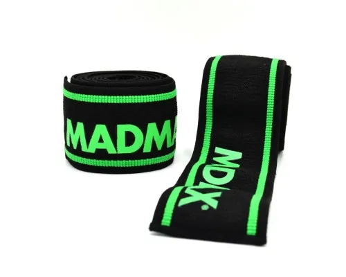 Бинт для спорту MadMax MFA-299 для колін Non slide slip knee wraps 2.0m Black/Green (MFA-299-U)