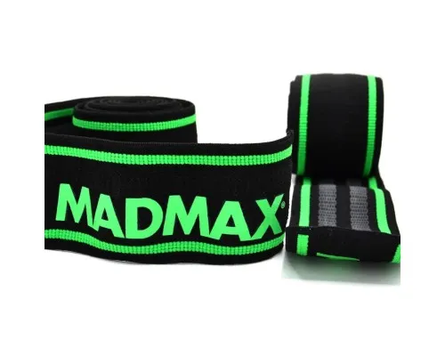 Бинт для спорту MadMax MFA-299 для колін Non slide slip knee wraps 2.0m Black/Green (MFA-299-U)