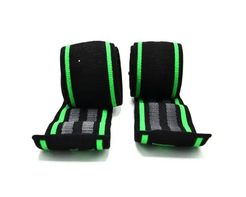 Бинт для спорту MadMax MFA-299 для колін Non slide slip knee wraps 2.0m Black/Green (MFA-299-U)