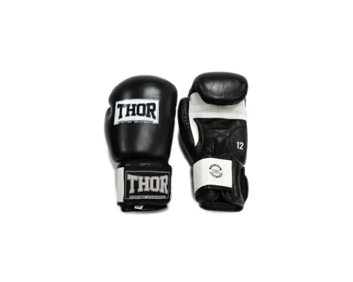 Боксерські рукавички Thor Sparring Шкіра 16oz Чорно-білі (558(Leather) BLK/WH 16 oz.)