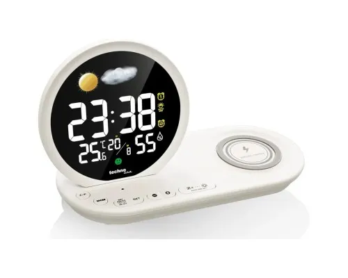 Настільний годинник Technoline Wireless Mobile Charging White (DAS302479)