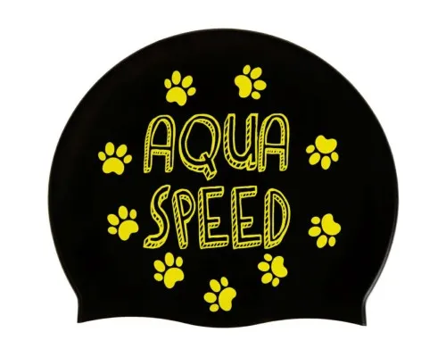 Шапка для плавання Aqua Speed Kiddie 142-07 60649 чорний, принт Діт OSFM (5905718606498)