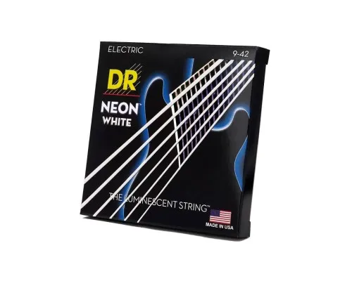 Струни для гітари DR Strings NEON White Electric - Light (09-42) (NWE-9)