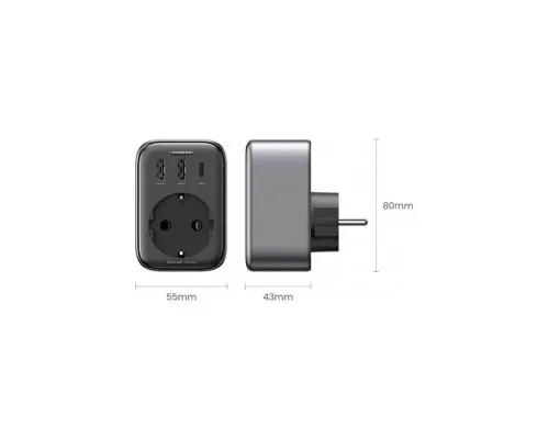 Зарядний пристрій Ugreen 3xUSB 30W Outlet Extender (2хUSB-A+USB-C) CD314 (90613)