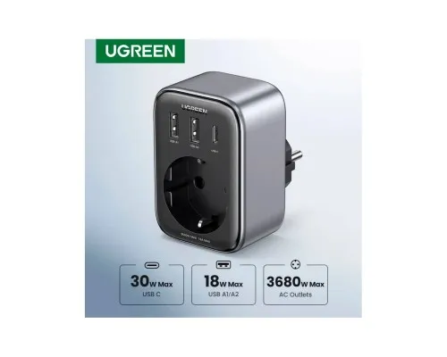 Зарядний пристрій Ugreen 3xUSB 30W Outlet Extender (2хUSB-A+USB-C) CD314 (90613)