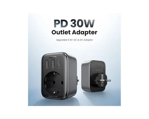 Зарядний пристрій Ugreen 3xUSB 30W Outlet Extender (2хUSB-A+USB-C) CD314 (90613)