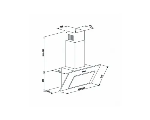 Витяжка кухонна Eleyus VERTICAL 470 50 BL