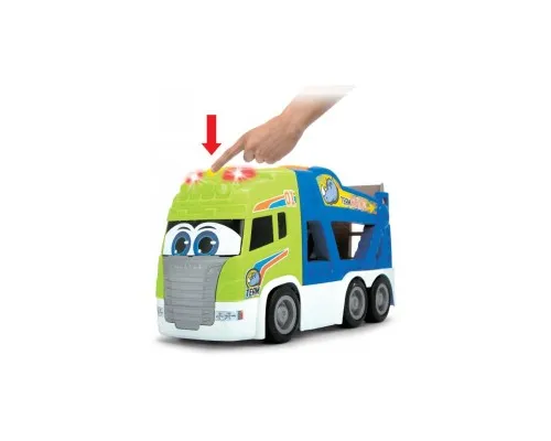 Спецтехніка Dickie Toys Транспортер АВС Сканія. Тім з мякою машинкою, зі звук. та світл. ефектами, 42 см (4117000)