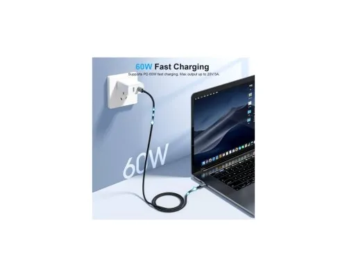 Дата кабель USB 2.0 Type-C to Type-C 1.8m 60W Choetech (XCC-1014-BK)