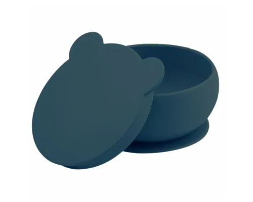 Тарелка детская MinikOiOi Bowly глубокая с крышкой на присоске Deep Blue (101080010)