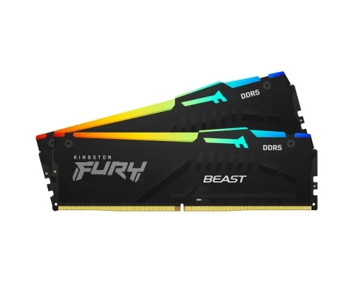 Модуль памяти для компьютера DDR5 16GB (2x8GB) 5600 MHz FURY Beast RGB Kingston Fury (ex.HyperX) (KF556C36BBEAK2-16)