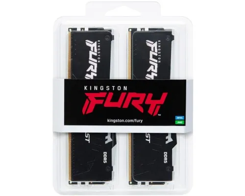 Модуль памяти для компьютера DDR5 16GB (2x8GB) 5600 MHz FURY Beast RGB Kingston Fury (ex.HyperX) (KF556C36BBEAK2-16)