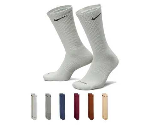 Шкарпетки Nike U NK ED PLS CSH CRW 6PR-132 SX6897-905 46-50 6 пар Білий/Сірий/Синій/Червоний/Рожевий (196153841147)