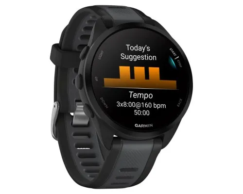 Смарт-часы Garmin Forerunner 165 Music, Black/Slate Grey, GPS (010-02863-30)