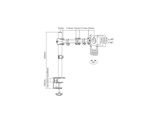 Кронштейн ITech MBS-03F Black