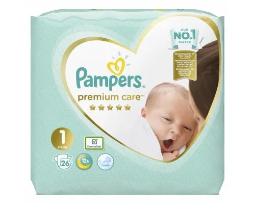 Подгузники Pampers Premium Care New Born Размер 1 (2-5 кг) 26 шт (8001841104614)