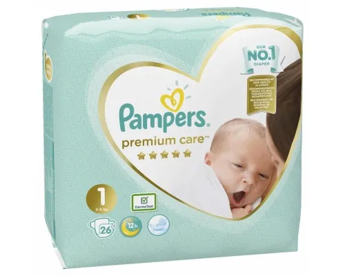 Подгузники Pampers Premium Care New Born Размер 1 (2-5 кг) 26 шт (8001841104614)