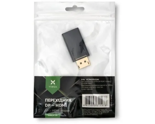 Перехідник DP M to HDMI F Vinga (VCPADPHDMI)