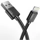 Дата кабель USB 2.0 AM to Lightning 1.2m Nets T-L801 Black T-Phox (T-L801 black)