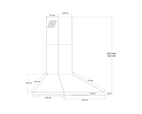 Вытяжка кухонная Pyramida KT 60 BL