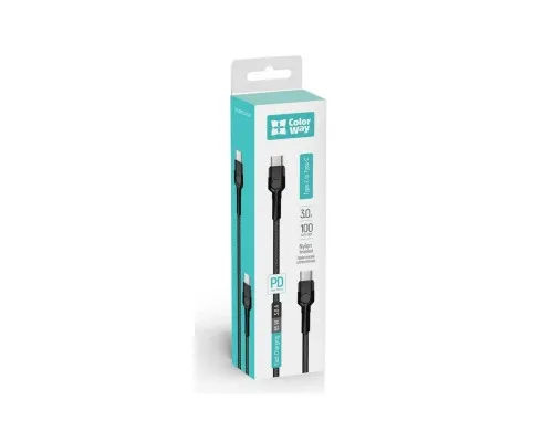 Дата кабель USB Type-C to Type-C 1.0m 3.0A black ColorWay (CW-CBPDCC047-BK)
