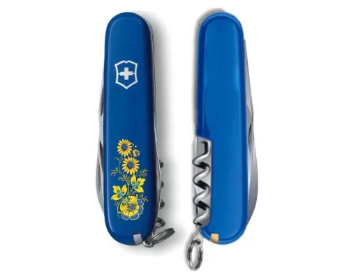 Нож Victorinox Spartan Ukraine Blue Квіти (1.3603.2_T1050u)