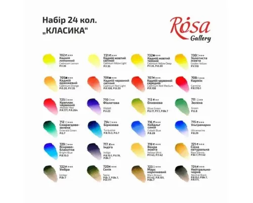 Акварельные краски Rosa Gallery Классика 24 цвета 2.5 мл кювета, картон (4823098502821)