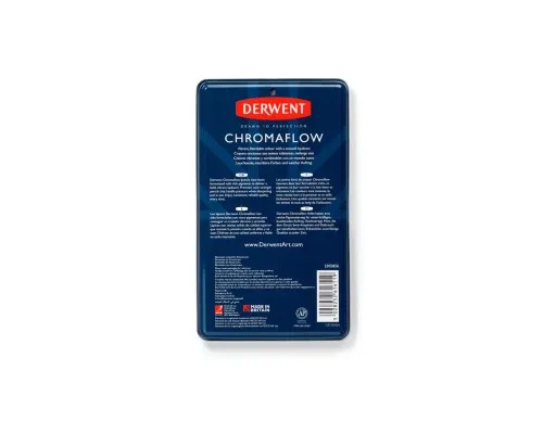 Карандаши цветные Derwent Chromaflow 12 цв. в металлическом пенале (5028252616119)