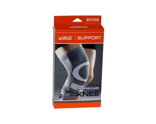 Фиксатор колена LiveUp Knee Support LS5676-M сірий, білий Уні M (2019101600093)