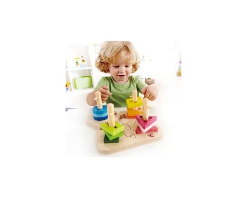 Развивающая игрушка Hape деревянный пазл-сортер Цветные фигуры (E0411)
