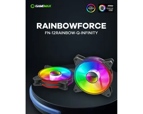 Кулер для корпуса Gamemax FN-12Rainbow-Q-Infinity