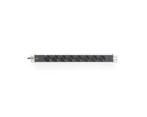 Силовий блок 1U, 8xSchuko, 16A, 250V, вилка Schuko Zpas (DN-95401)