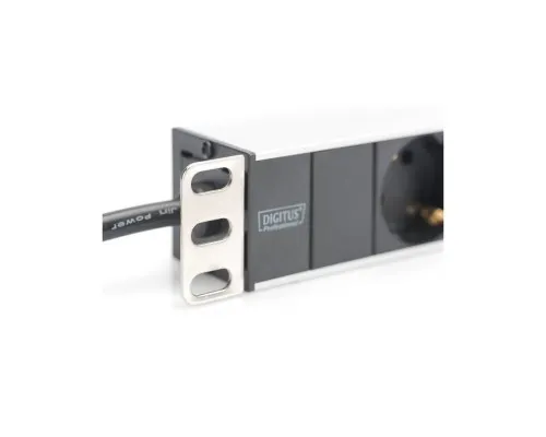 Силовий блок 1U, 8xSchuko, 16A, 250V, вилка Schuko Zpas (DN-95401)