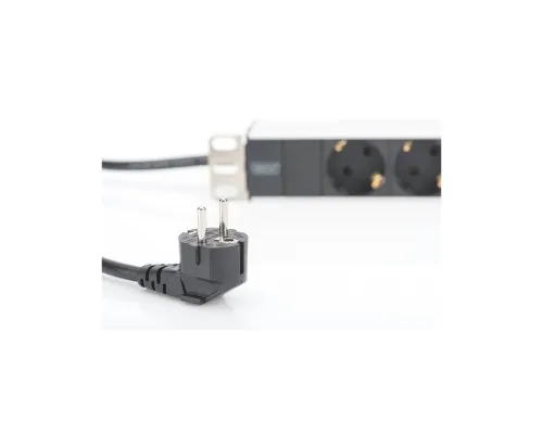 Силовий блок 1U, 8xSchuko, 16A, 250V, вилка Schuko Zpas (DN-95401)