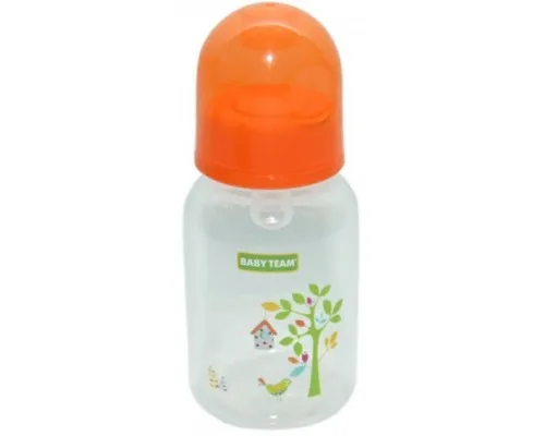 Пляшечка для годування Baby Team з силікон.соскою 125 мл 0+ помар (1400_оранжевый)