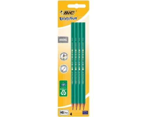 Олівець графітний Bic Evolution HB, в блістері, 4 шт (bc8902764)